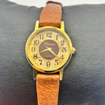 Vienna Gold Tone Brown Leather 25mm Women’s Quartz Watch Working - $446.38 MXN