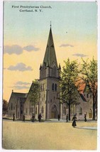 New York Postcard Cortland First Presbyerian Church - £1.56 GBP
