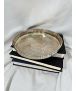 Vintage Indian Silver Plated Engraved Floral 8 1/4” Serving Tray - $16.83