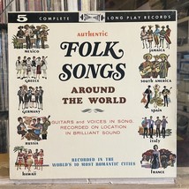 [WORLD MUSIC]~[VARIOUS]~EXC 5 LP~BOX SET~Authentic Folk Songs Around The... - $19.80