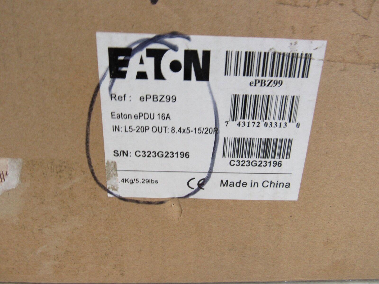 Primary image for Eaton ePBZ99 1920W 12 5-20R Outlet Rackmount Power Distribution Unit 41-5