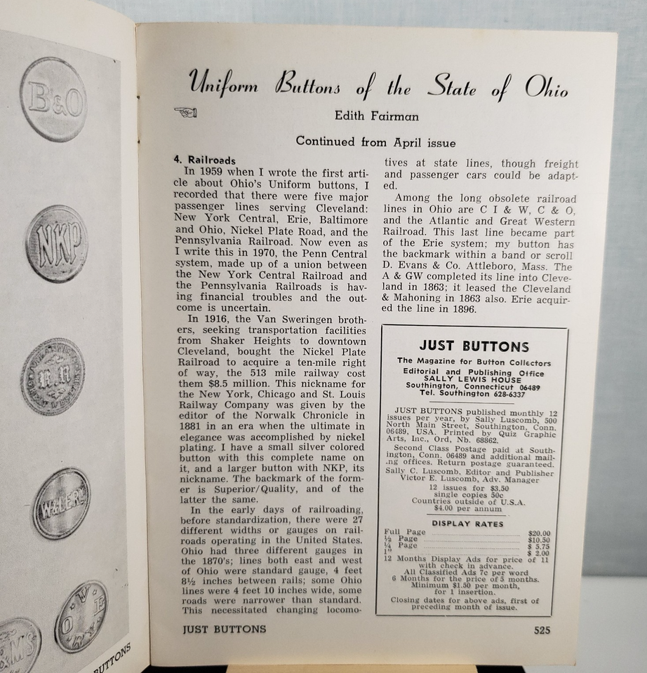 Just Buttons May 1972 "The Button Collectors' Magazine" Vol 30 No. 8 Item image 10