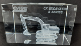 Case B Series CX Excavator 3D Laser Etched Glass Block Holographic Paper... - £19.57 GBP