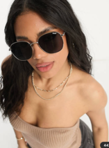Quay Sunglasses Jezabell 126 Gold Rim Black  Tint Great Condition Eyewear - $23.38
