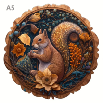 Handcrafted Wooden Squirrel Jigsaw Puzzle - New - Size A5 Small - £11.74 GBP