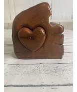 1990’s Cedar Log Wood Carved Heart Keepsake Jewelry Trinket Box Valentin... - £27.87 GBP