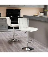 2 PCS Adjustable Swivel Bar Stools PU Leather Chair with Back 360 Degree... - $127.39
