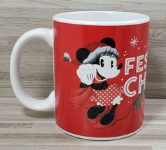 Disney 2021 Mickey &amp; Minnie Mouse &quot;Festive Cheer&quot; Christmas 8 oz. Coffee Mug Cup - £12.71 GBP