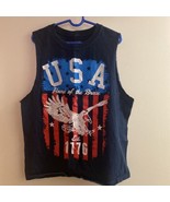 Boys Tank Top XL 14 / 16 USA Home Of The Brave Navy Blue - £2.79 GBP
