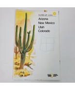 Vintage 1988 Arizona Utah Colorado Closeup Map National Geographic Society - £7.10 GBP