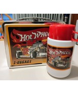 1998 Mattel HOT WHEELS T-Bucket Metal Lunchbox Thermos - $54.14 CAD