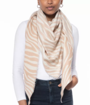 Womens Scarf Triangle Zebra Print Natural Color INC $34 - NWT - £4.25 GBP