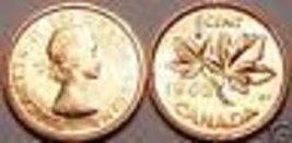Gem Unc 1963 Canadian Maple Leaf Cent Incl - £2.60 GBP
