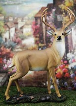 Wildlife 8 Point Trophy Buck Statue 15&quot;H Outdoor Hunter Whitetail Deer Figurine - £34.75 GBP