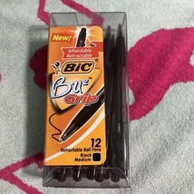 Vintage 2004 BIC BU2 Grip 12ct Retractable Ball Pens Black Medium - $29.69