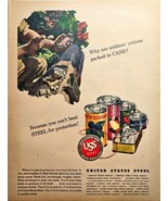 1944 UNITED STATES STEEL-Berries-Fruit Salad-Solider&#39;s-Vintage Print Ad-... - $22.11 CAD