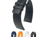 Hirsch Pure Caoutchouc Watch Strap - Black - XL - 18mm / 16mm - Shiny Si... - £70.47 GBP