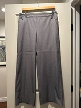  NWOT AKRIS Cotton Blend Micro Stripe Gray White Wide Leg Pants SZ 10 - £123.27 GBP