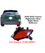 OEM 2020-2023 Toyota Highlander RH Passenger side Lower bumper Rear Refl... - €26,47 EUR
