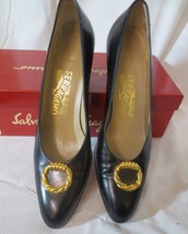 Salvatore Ferragamo Black Classy &amp; Classic Leather Pumps 7.5 AAAA - £23.59 GBP