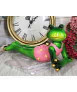 Ebros Whimsical Diva Green Lady Frog In Pink Swimsuit &amp; Golden Manicure ... - $31.42 CAD
