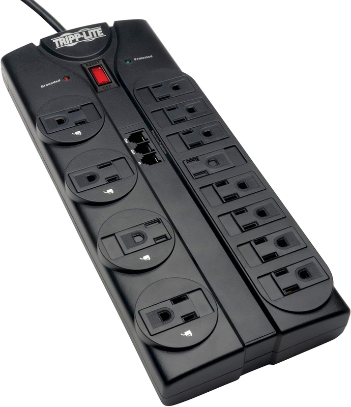 12 Outlet Surge Protector Power Strip, 8Ft Cord, Right-Angle Plug, Tel/M... - $105.92