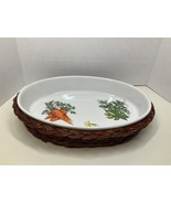 Cordon Bleu Ceramic Oval Casserole Baking Dish w/Original Wicker Serving... - £29.92 GBP