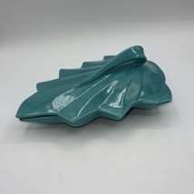Enchanto California Pottery Leaf Palm Blue/green Speckled Covered Dish M... - $34.65
