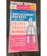 Vintage New PENN Replacement Pockets Triple Thread Reinforced Full Lengt... - $6.71 CAD
