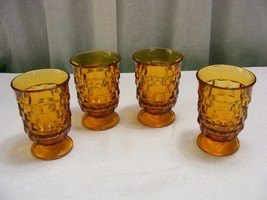 Vintage Amber Whitehall Cubist Lot of 4 Juice Glasses 4 Oz - $597.52 MXN