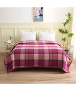 Genuine 100% pure wool thickened bed cover sofa Grid Authentic woollen b... - $122.10 CAD+