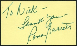 RONA BARRETT SIGNED 3X5 INDEX CARD HOLLYWOOD GOSSIP COLUMNIST ACTRESS TV... - $17.63