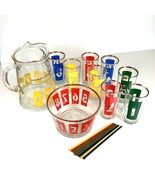 Vtg MCM Bartlett Collins Set Numbered Pitcher Ice Bucket Glasses Tumbler... - $249.37 CAD