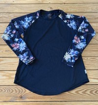 O’Neil Women’s Floral Sleeve Rash Guard Size M Black Sf6 - £15.82 GBP