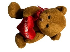 Anico Int&#39;l Plush Brown Teddy Bear with Red I Love You Heart  Anniversar... - £7.75 GBP