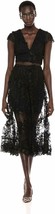 Dress the Pouplation Juliana 2 Piece Lace Crop Top &amp; Midi Skirt Set Black Medium - £211.39 GBP