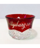 Duncan &amp; Miller Antique Ruby Red Flash Glass Gettysburg 1863 Button Arch... - £11.95 GBP