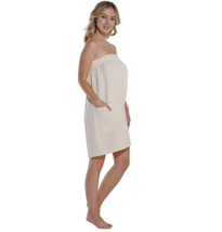 Turquaz Linen Lightweight Knee Length Spa/Bath Waffle Body Wrap Beige Sz XXL NEW - £18.52 GBP