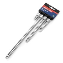 WORKPRO W074459 3/8 inch Socket Drive Extension Bar Set, Heat-Treated Ch... - £27.53 GBP