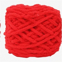 Red Ice Chunky Yarn: Luxurious Thick Strip for Crochet, Knitting, and Weaving - - $27.67