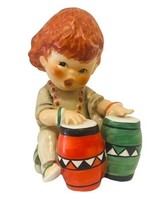 Goebel Hummel Figurine vtg Germany Redheads red heads byj65 Bango Bongo Drum boy - £50.70 GBP