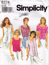 1993 Misses' TOPS / BLOUSES Simplicity Pattern 8374-s Size  6 - 10 - $12.00