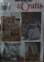 Sewing Pattern 9779 Tote Bags 3 Sizes Plus Backpack,Purse &amp; Cosmetic Bag Uncut - £4.76 GBP