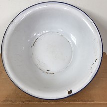 Vintage KER Sweden Enamelware White Black Enamel Wash Kitchen Basin Bowl... - $79.99