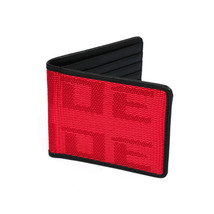 Brand New JDM XL Bride Red Custom Stitched Racing Fabric Bifold Wallet Leather G - £16.03 GBP