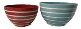 Gibson Mixing 2 Bowl Set Stripes Speckled Rare Medium &amp; Large - $96.53