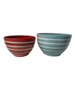 Gibson Mixing 2 Bowl Set Stripes Speckled Rare Medium &amp; Large - $96.53