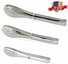 Stainless Steel Kitchen Tongs Serving Utensils Bbq Tongs For Cooking Hea... - $19.99