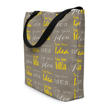 Creative Brain Concept Design Take Your Idea Beige Beach Bag - £25.67 GBP