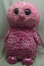 Ty Beanie Boos Very Large Pinky The Pink Owl 17&quot; Plush Stuffed Animal 2015 - £26.03 GBP